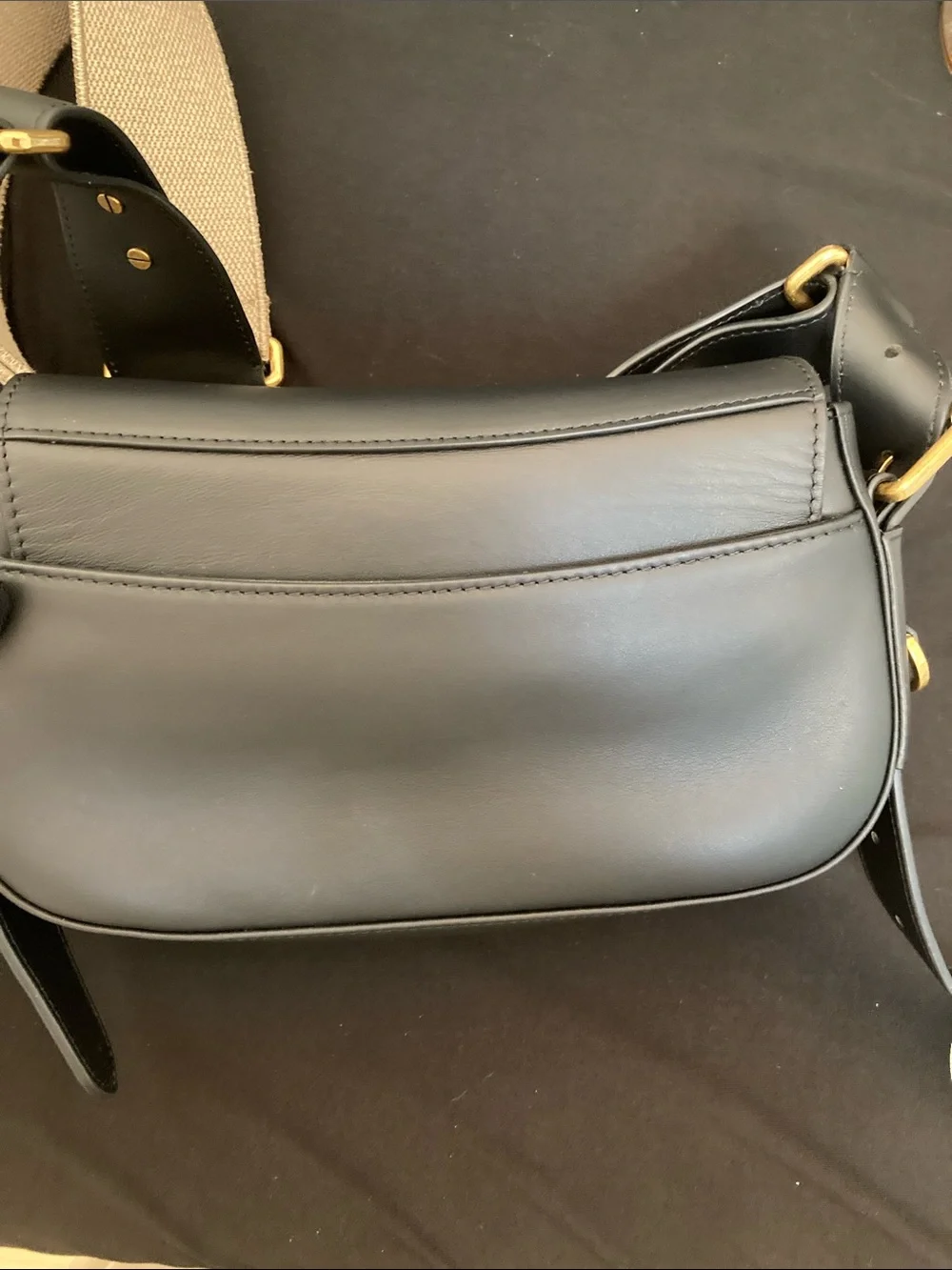 Dior Black Leather Crossbody / Shoulder Bag with Gold Hardware